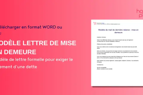 Modèle de lettre de mise en demeure pour artisan. Téléchargeable en Word ou PDF, ce document est une lettre formelle pour exiger le paiement d'une dette.